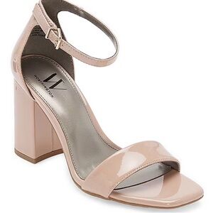 Worthington Women's Nude Patent Block Heel Sandals